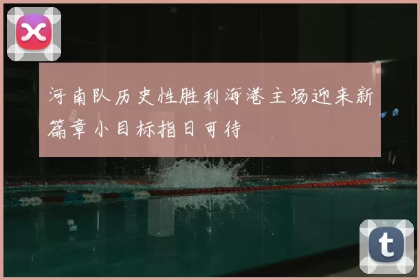 河南队历史性胜利海港主场迎来新篇章小目标指日可待