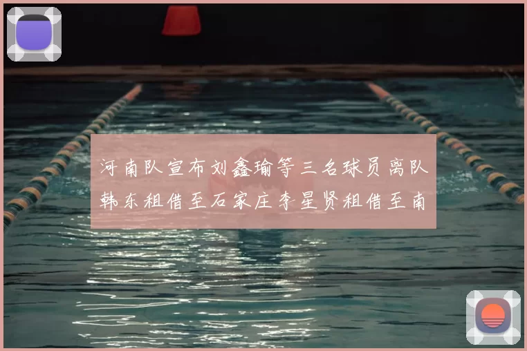 河南队宣布刘鑫瑜等三名球员离队韩东租借至石家庄李星贤租借至南通